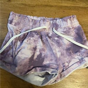 Purple women’s shorts marble